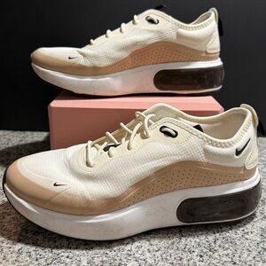 Nike Cream and Tan Air Max Sneakers with Suede and Canvas